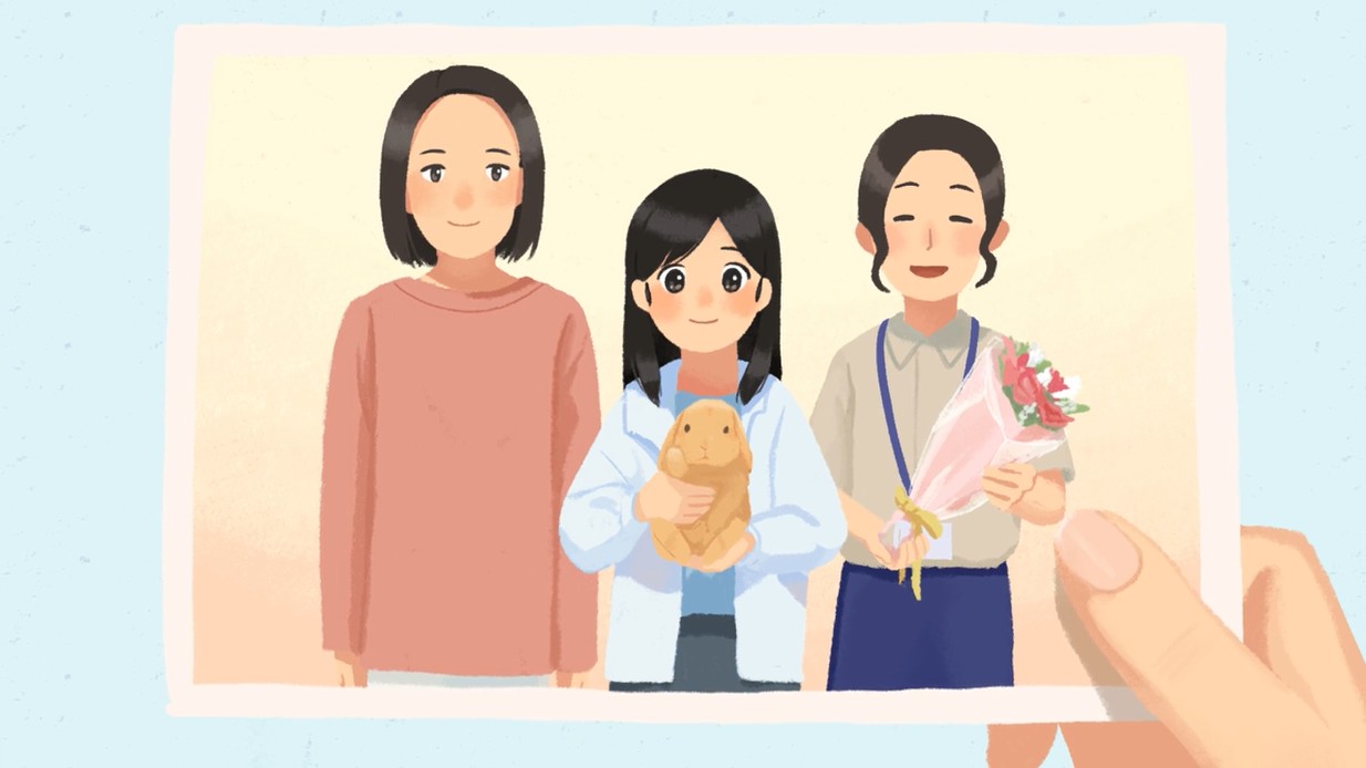 Works うさぎのお姉さん 記念写真